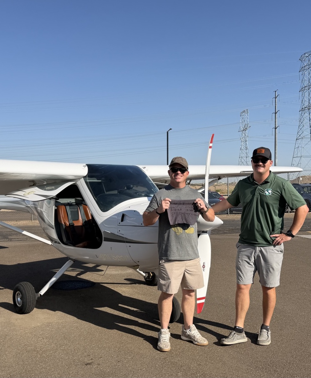Justin G. after his first solo flight at KGEU — Fly Eagle Sport